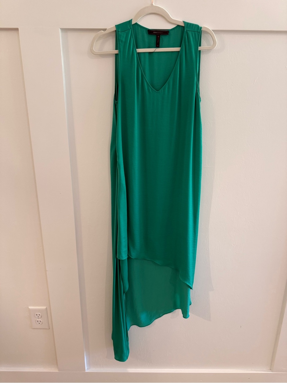 BCBGMaxAzria Emerald Green Sleeveless High-Low Dress